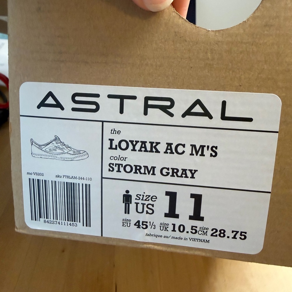 Astral Loyak Mens Size 11 Water Shoes Sneakers Storm Gray Brand New In Box - Picture 11 of 12